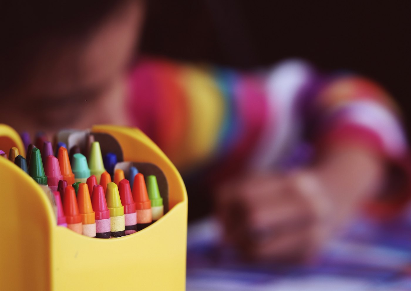 Crayons in a box